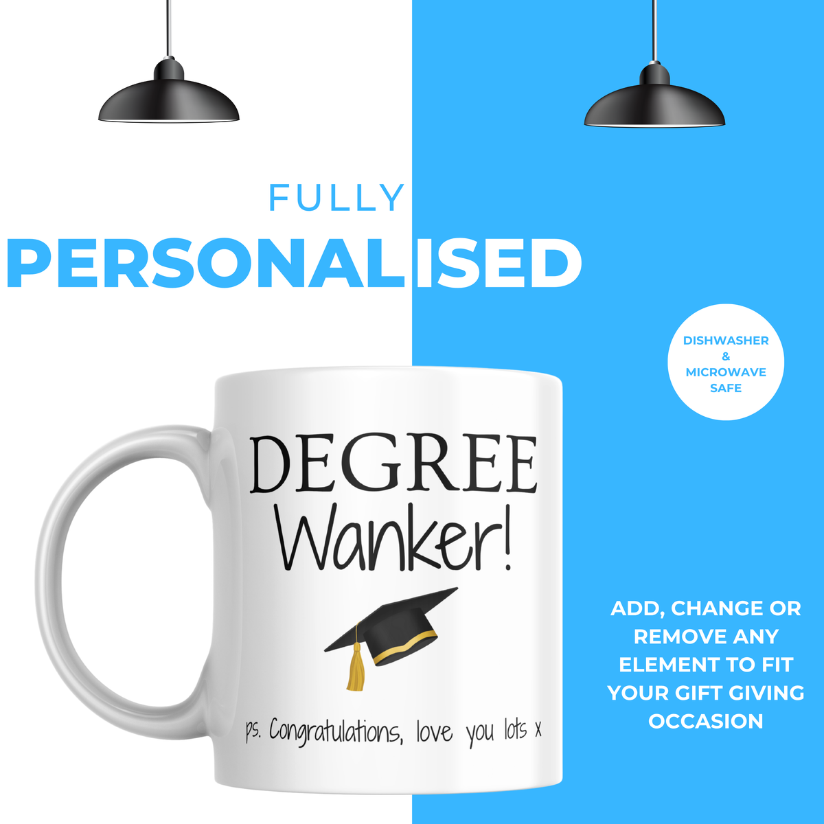 Degree Wanker Mug – personalisation information