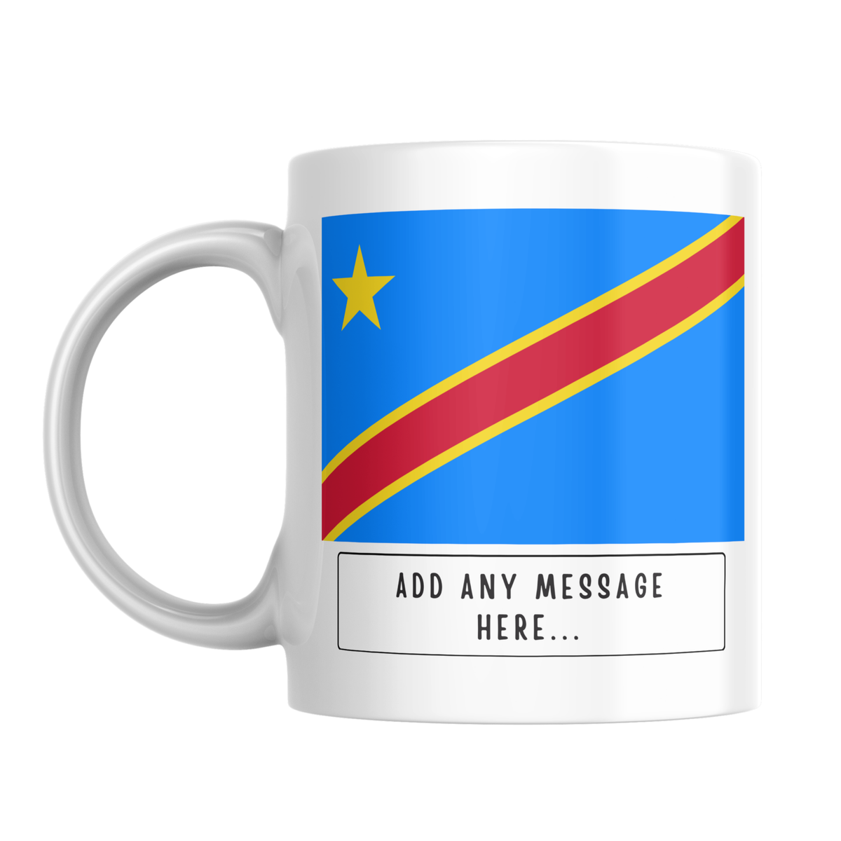 Personalised Democratic Republic of the Congo flag mug – front view