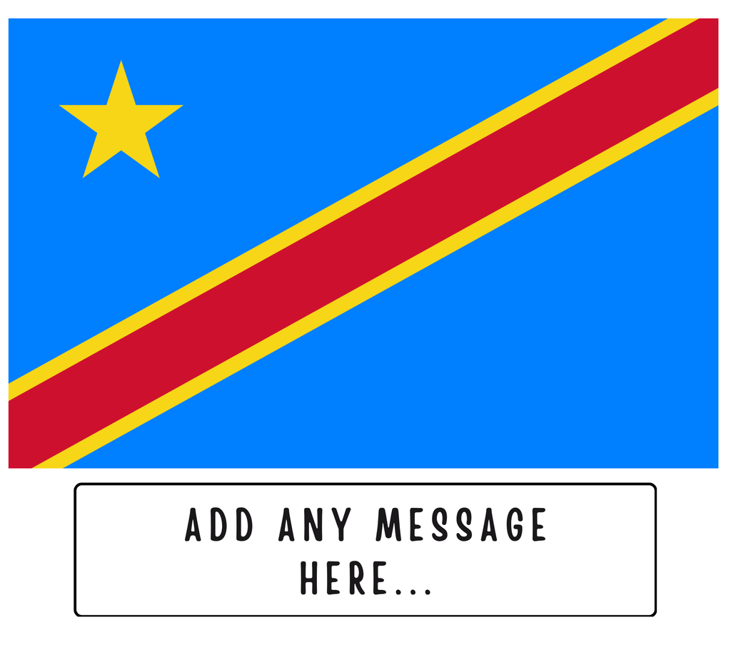 Personalised Democratic Republic of the Congo flag mug – flat source artwork with space for a personalised message