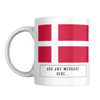 Personalised Denmark flag mug – front view