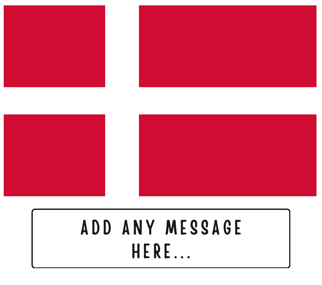 Personalised Denmark flag mug – flat source artwork with space for a personalised message