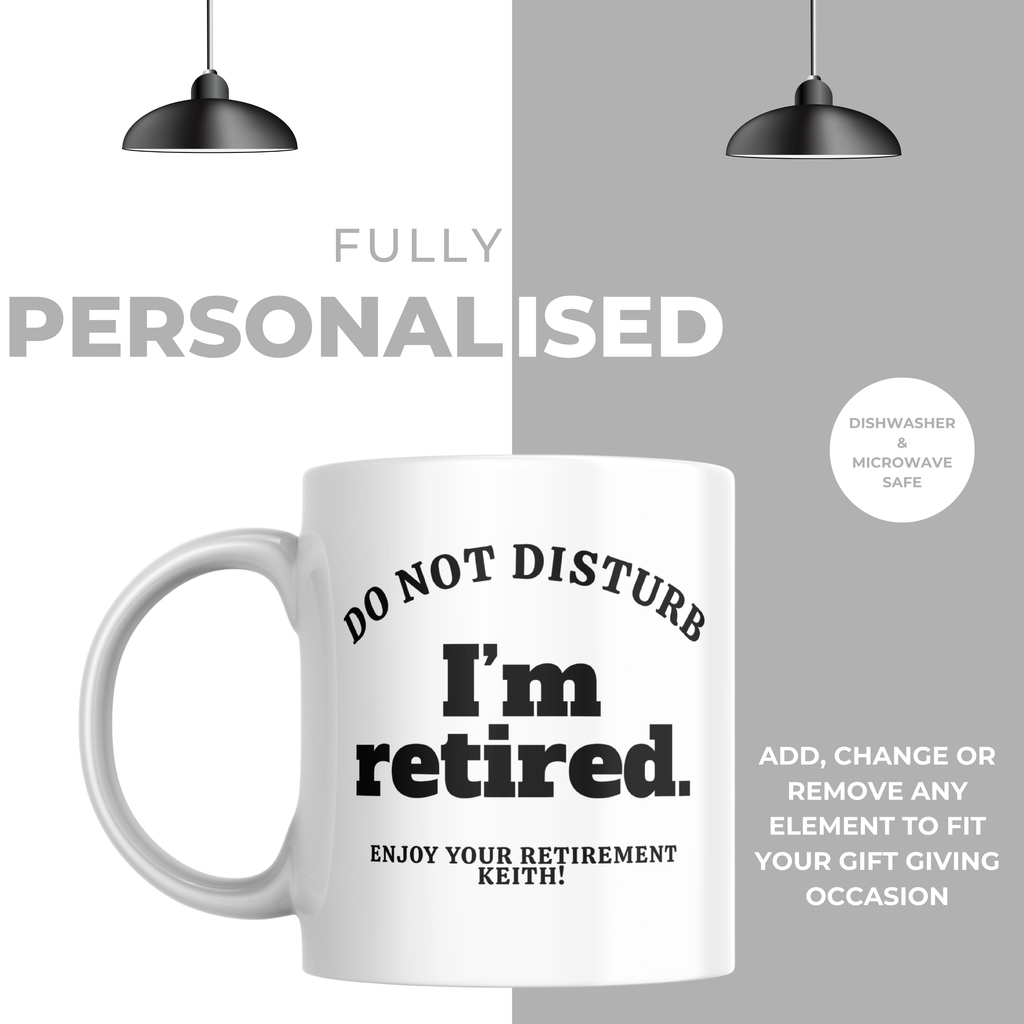Do Not Disturb Bold Retired Mug – personalisation information