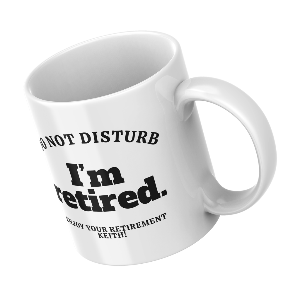 Do Not Disturb Bold Retired Mug – angled view