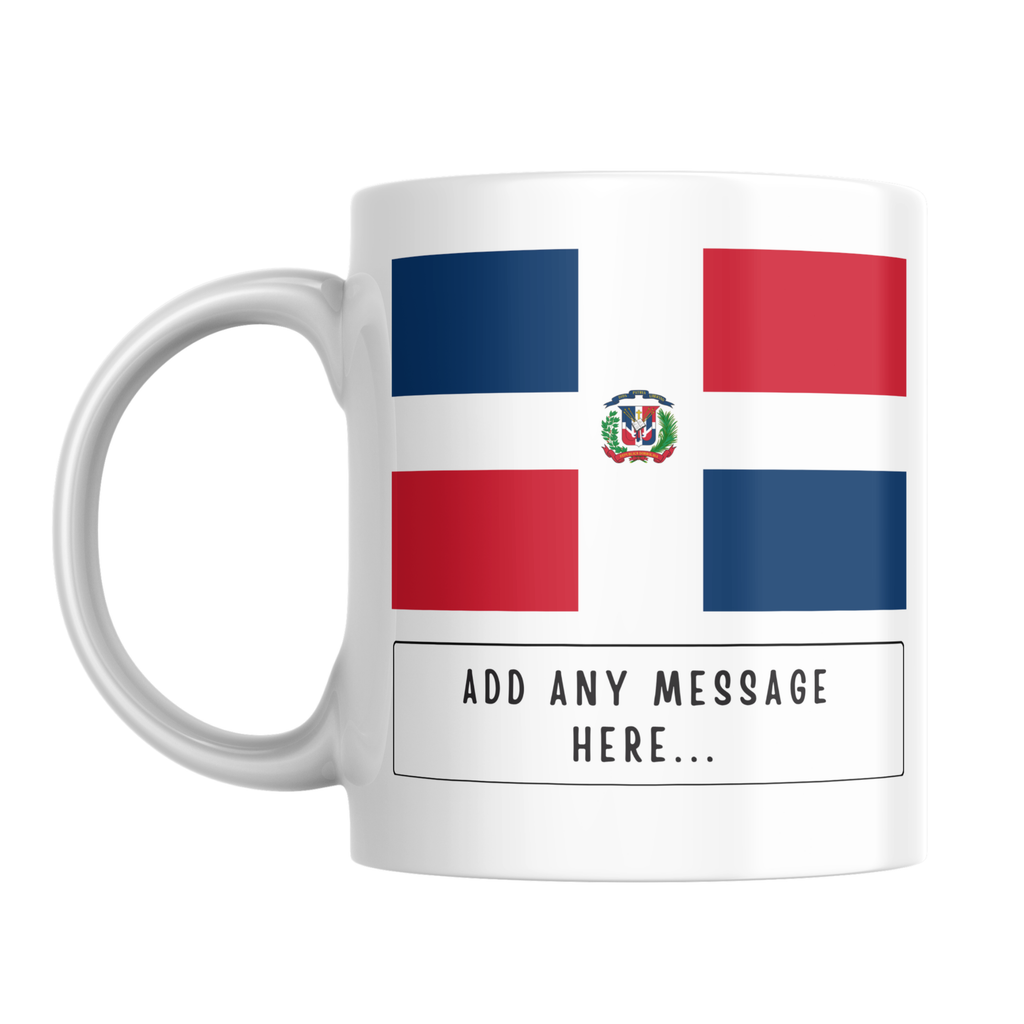 Personalised Dominican Republic flag mug – front view