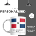 Personalised Dominican Republic flag mug – personalisation and care information