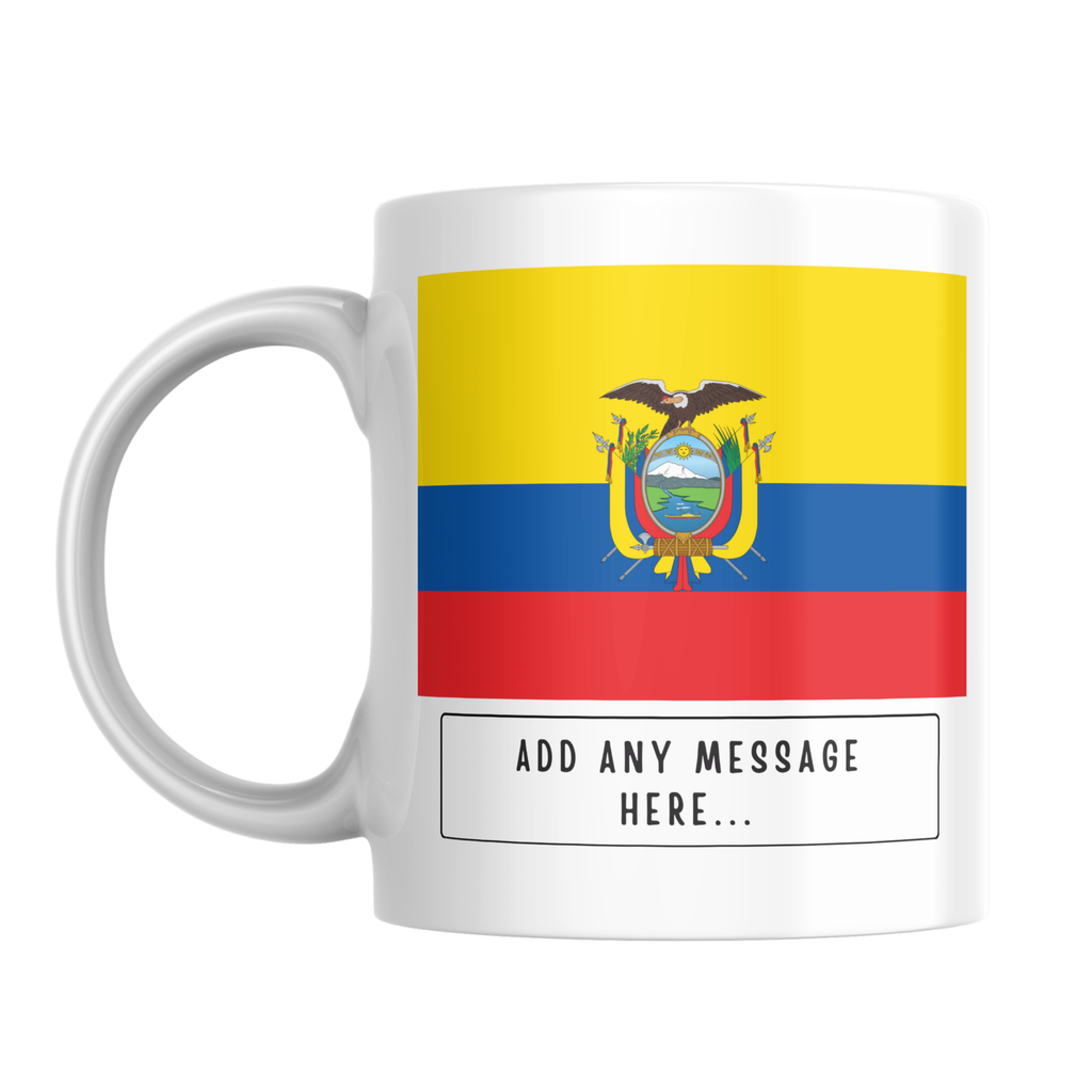 Personalised Ecuador flag mug – front view