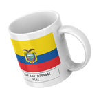 Personalised Ecuador flag mug – angled view