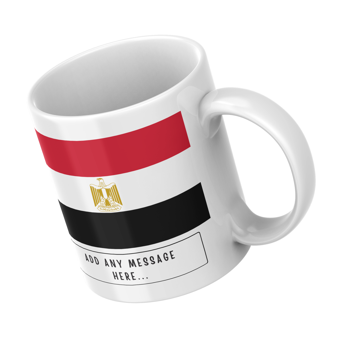 Personalised Egypt flag mug – angled view
