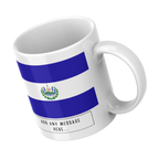 Personalised El Salvador flag mug – angled view