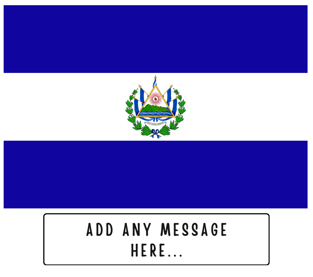 Personalised El Salvador flag mug – flat source artwork with space for a personalised message