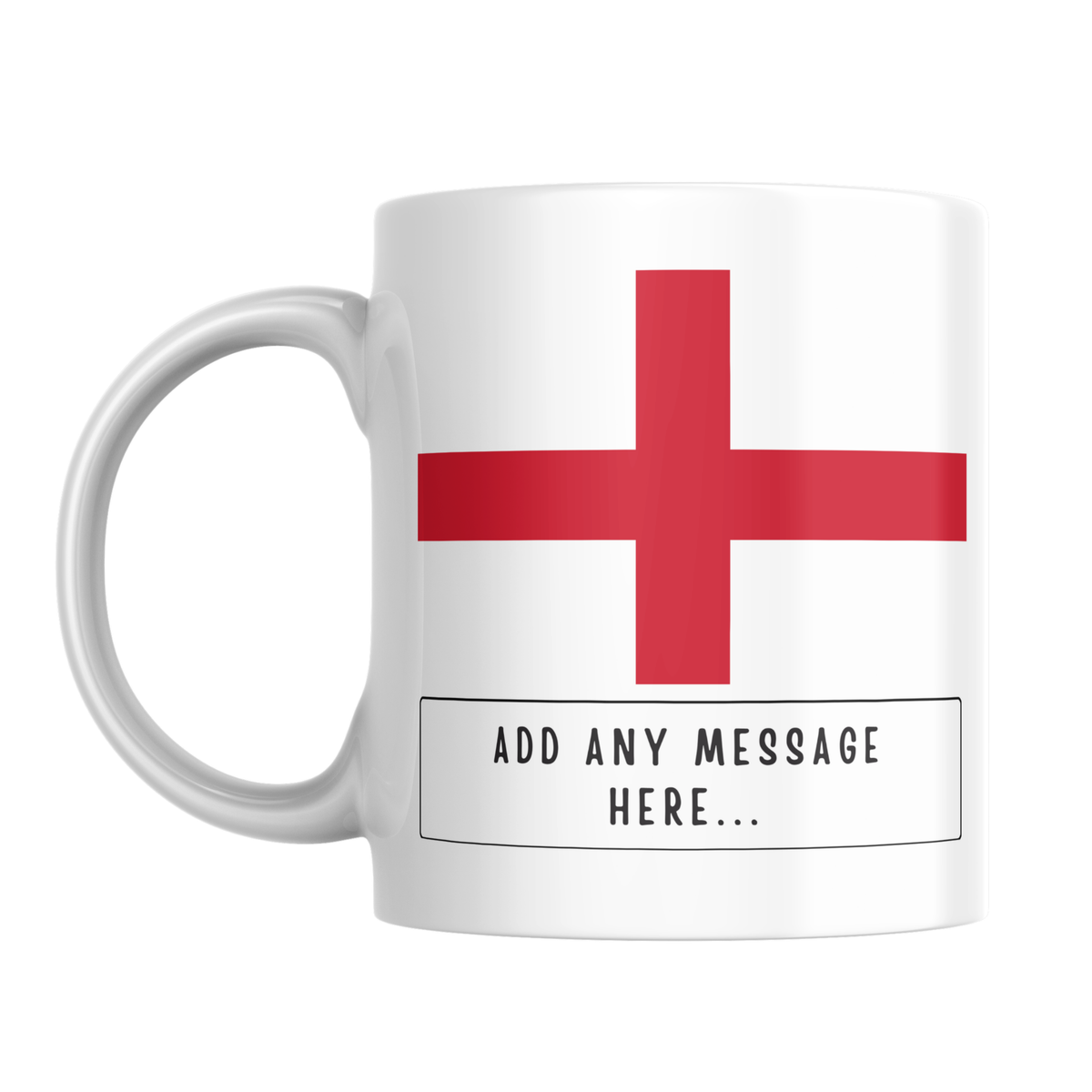 Personalised England flag mug – front view