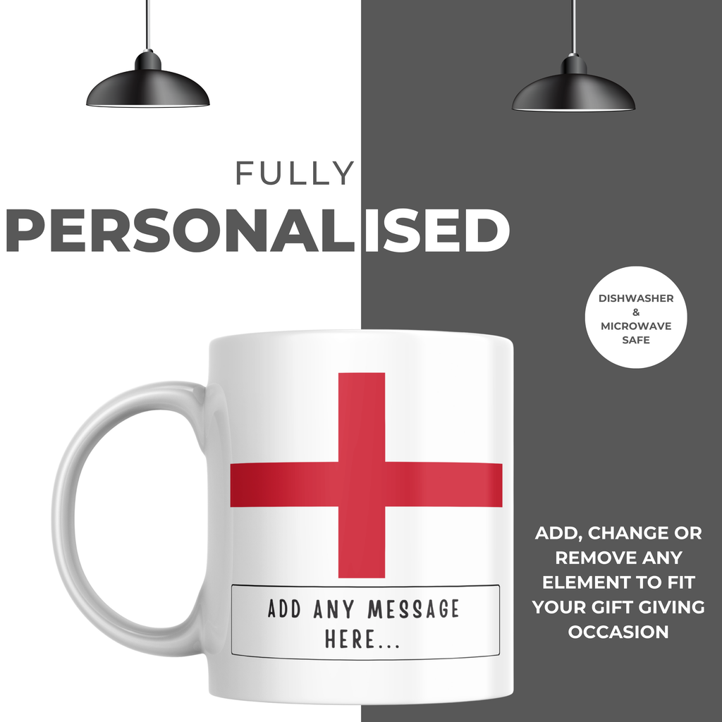 Personalised England flag mug – personalisation and care information