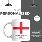 Personalised England flag mug – personalisation and care information