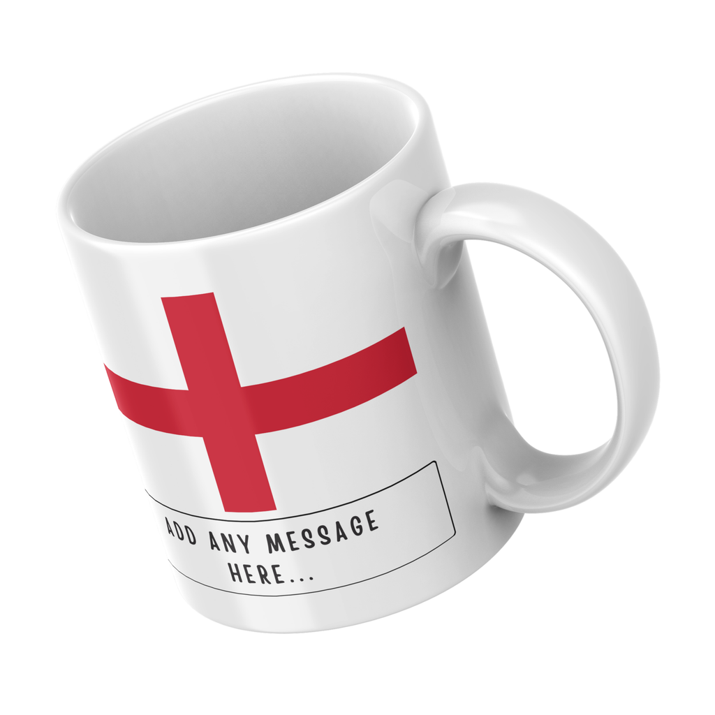 Personalised England flag mug – angled view