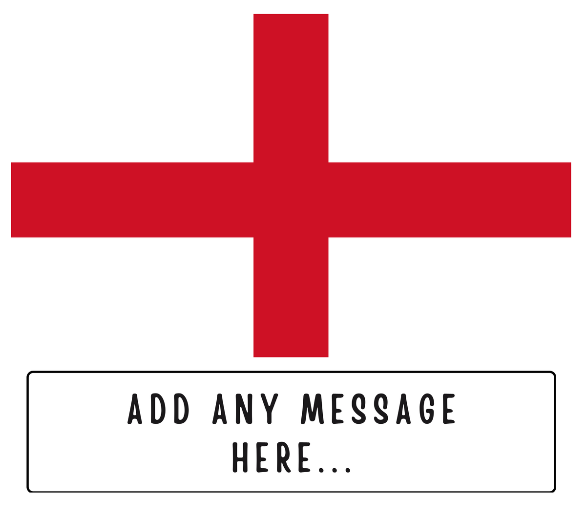 Personalised England flag mug – flat source artwork with space for a personalised message