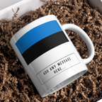 Personalised Estonia flag mug – gift presentation on paper packing