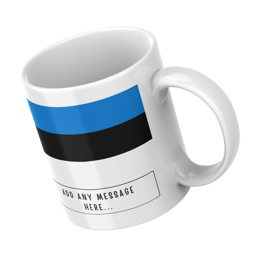 Personalised Estonia flag mug – angled view