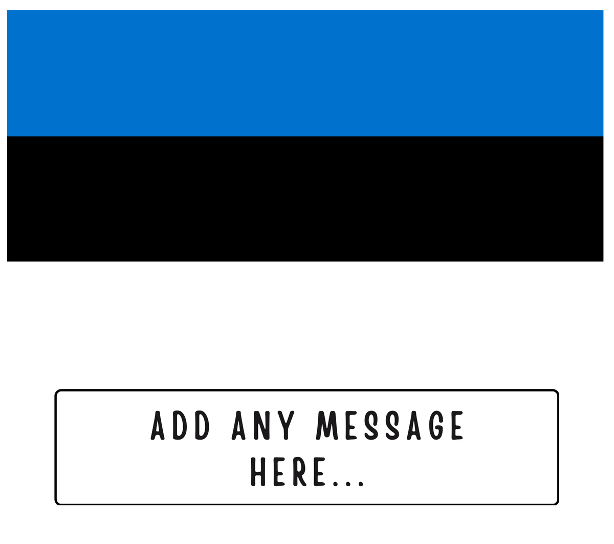 Personalised Estonia flag mug – flat source artwork with space for a personalised message