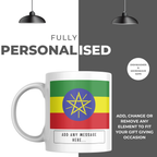 Personalised Ethiopia flag mug – personalisation and care information