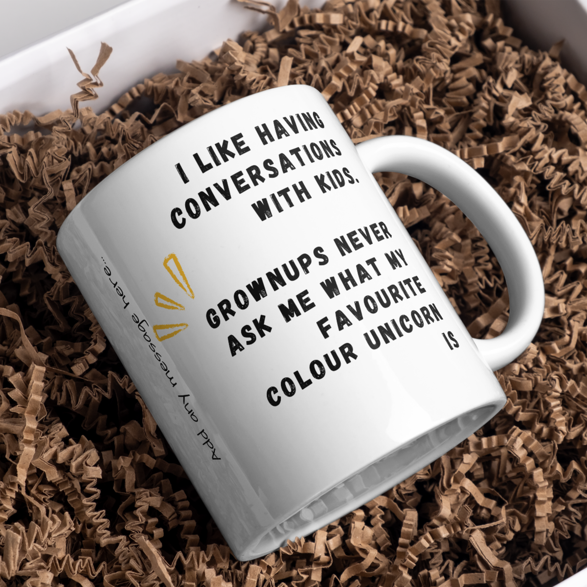 Favourite Colour Unicorn Mug – gift presentation on paper packing