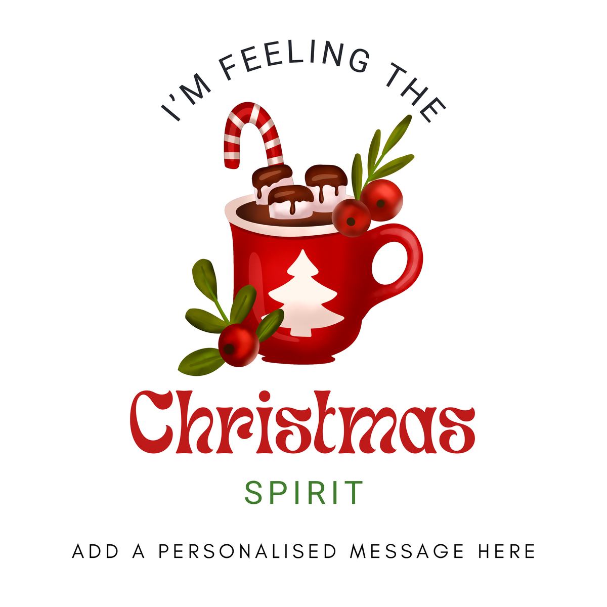Feeling the Christmas Spirit Mug – original flat artwork