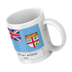 Personalised Fiji flag mug – angled view