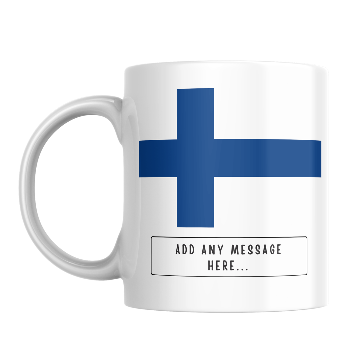 Personalised Finland flag mug – front view