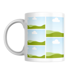 Five Photo Collage Mug – front view showing photo placeholders