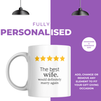 Five Star Best Wife Anniversary Mug – personalisation information