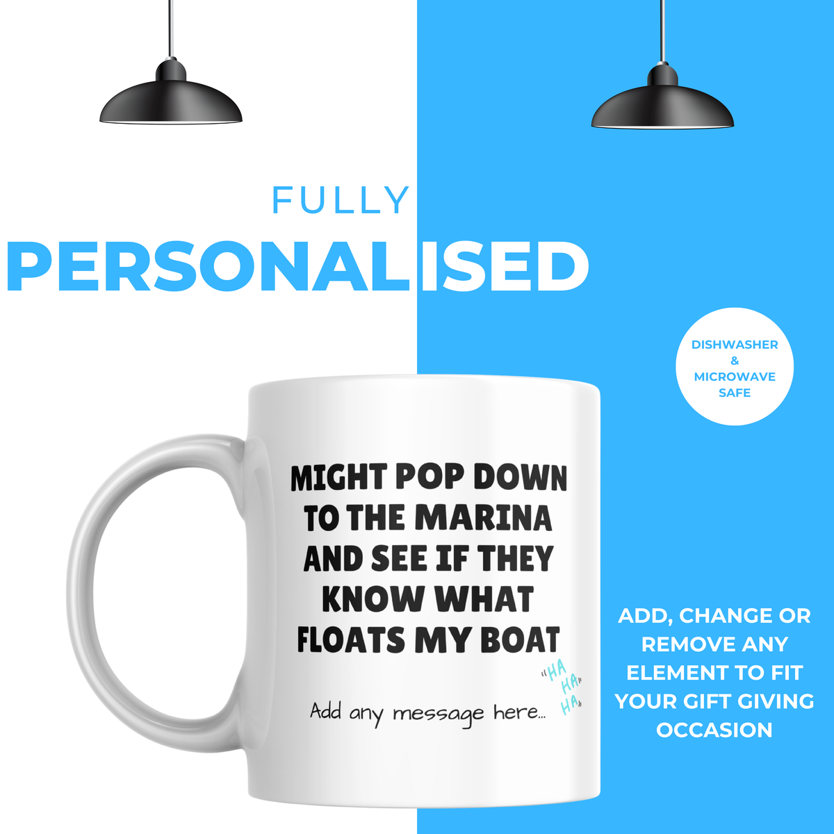Floats My Boat Marina Mug – personalisation information