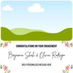 Floral Photo Engagement Mug – flat artwork with photo placeholder