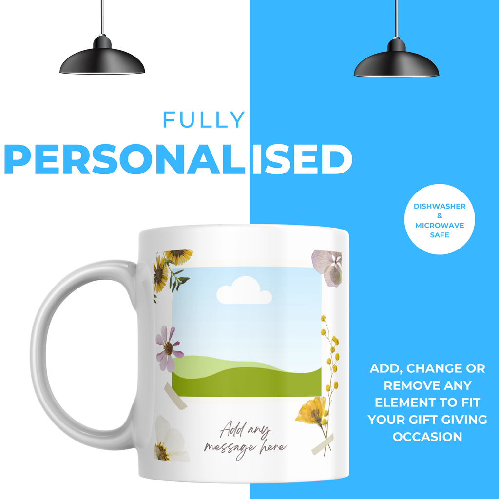 Floral Photo Mug – personalisation information