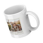 Framed Photo Mug – angled view with example photos