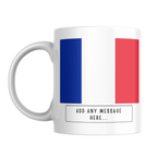 Personalised France flag mug – front view