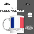 Personalised France flag mug – personalisation and care information