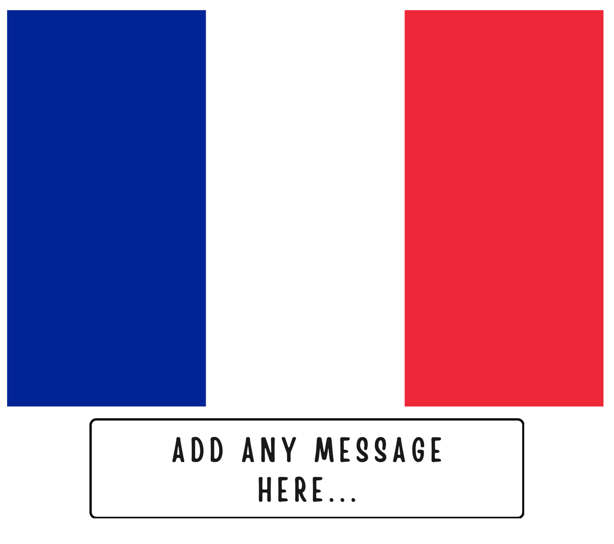 Personalised France flag mug – flat source artwork with space for a personalised message