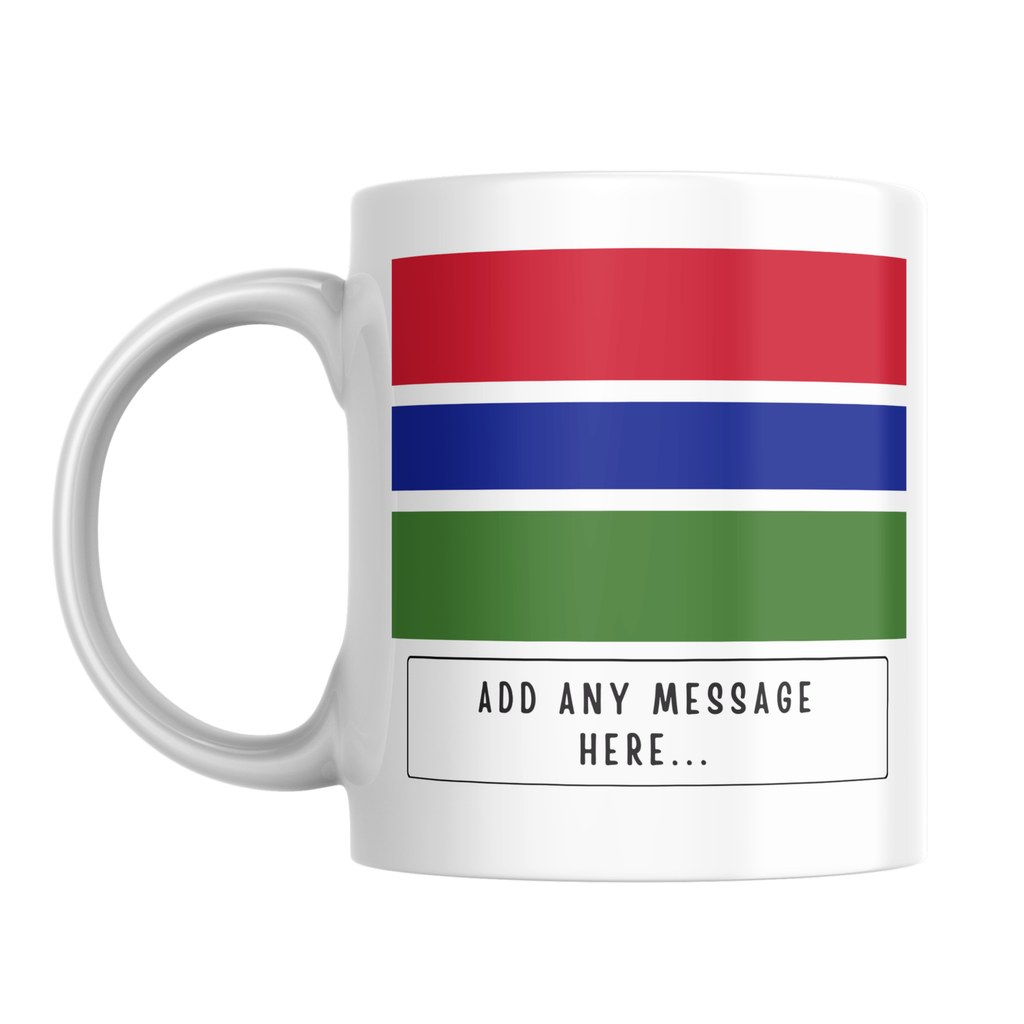 Personalised Gambia flag mug – front view