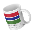 Personalised Gambia flag mug – angled view