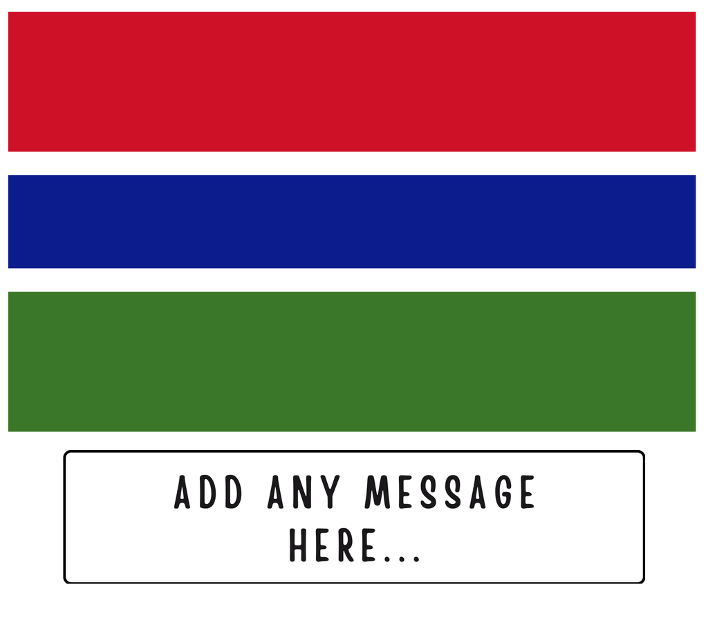 Personalised Gambia flag mug – flat source artwork with space for a personalised message