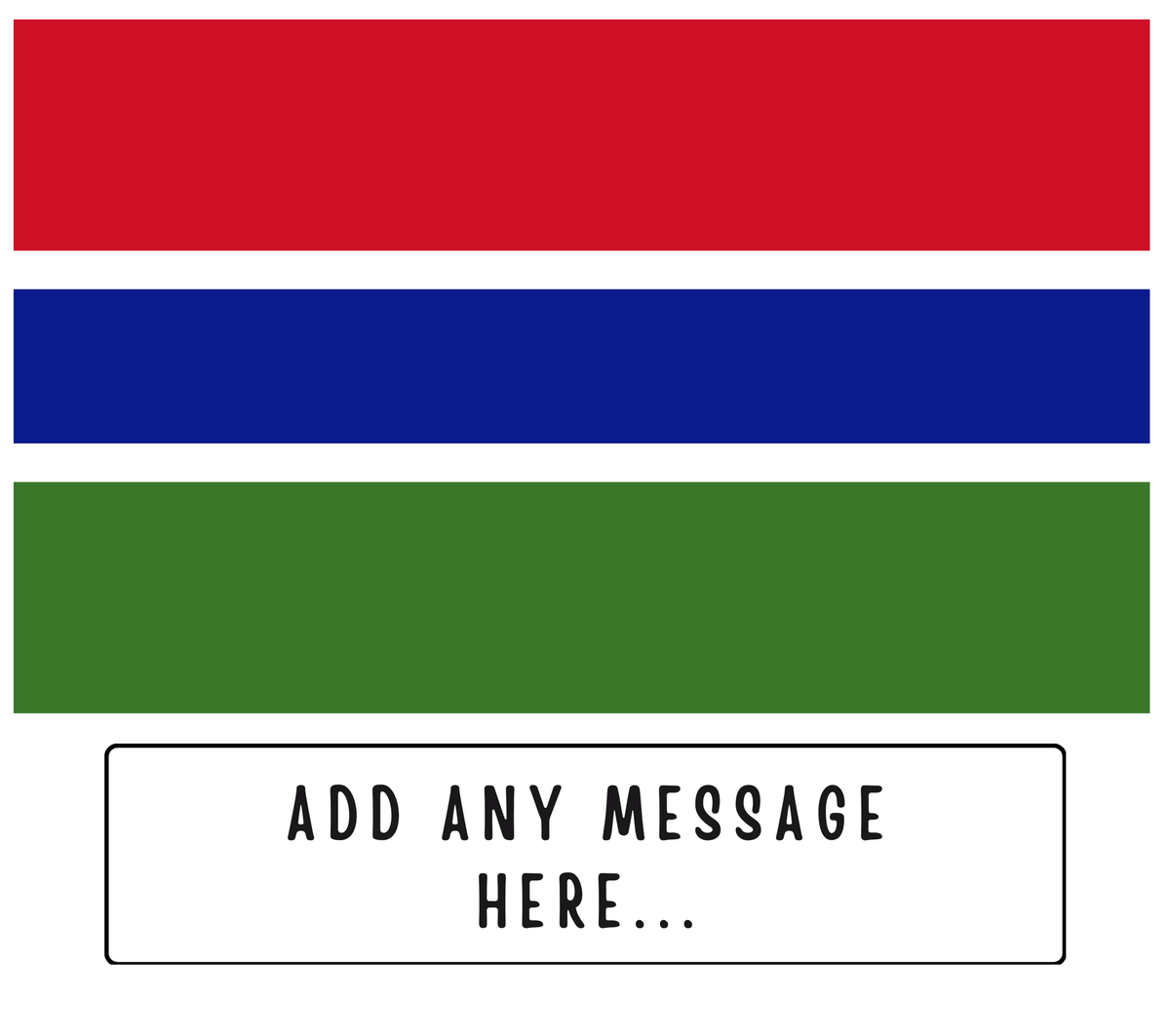 Personalised Gambia flag mug – flat source artwork with space for a personalised message