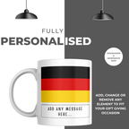 Personalised Germany flag mug – personalisation and care information
