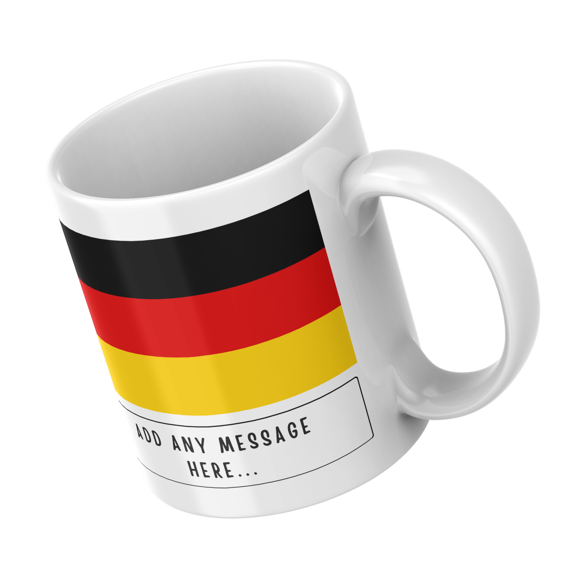 Personalised Germany flag mug – angled view