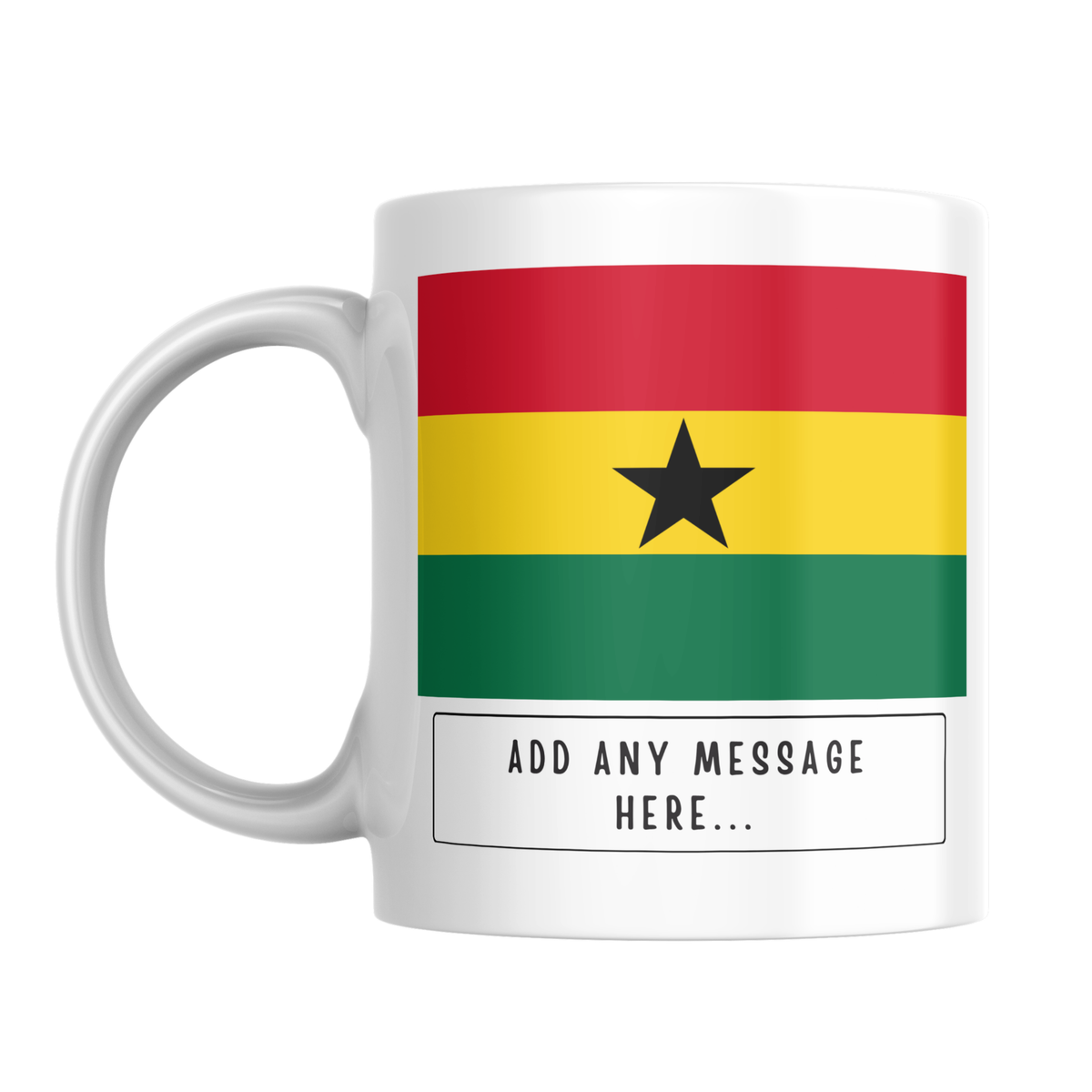 Personalised Ghana flag mug – front view