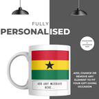 Personalised Ghana flag mug – personalisation and care information