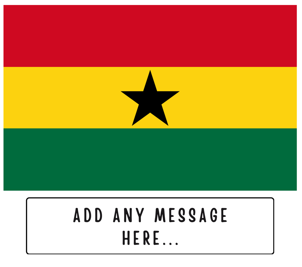 Personalised Ghana flag mug – flat source artwork with space for a personalised message