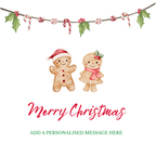 Gingerbread Couple Christmas Mug – original flat artwork