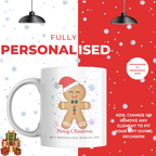 Gingerbread Man in Santa Hat Mug – personalisation information