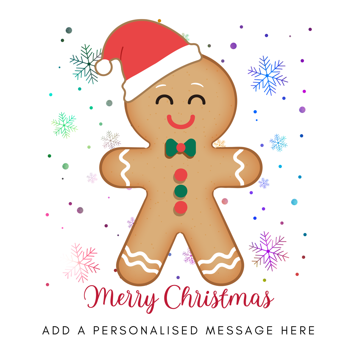 Gingerbread Man in Santa Hat Mug – original flat artwork