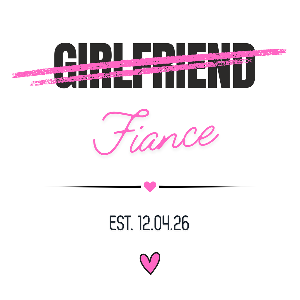 Girlfriend to Fiancée Engagement Mug – original flat artwork