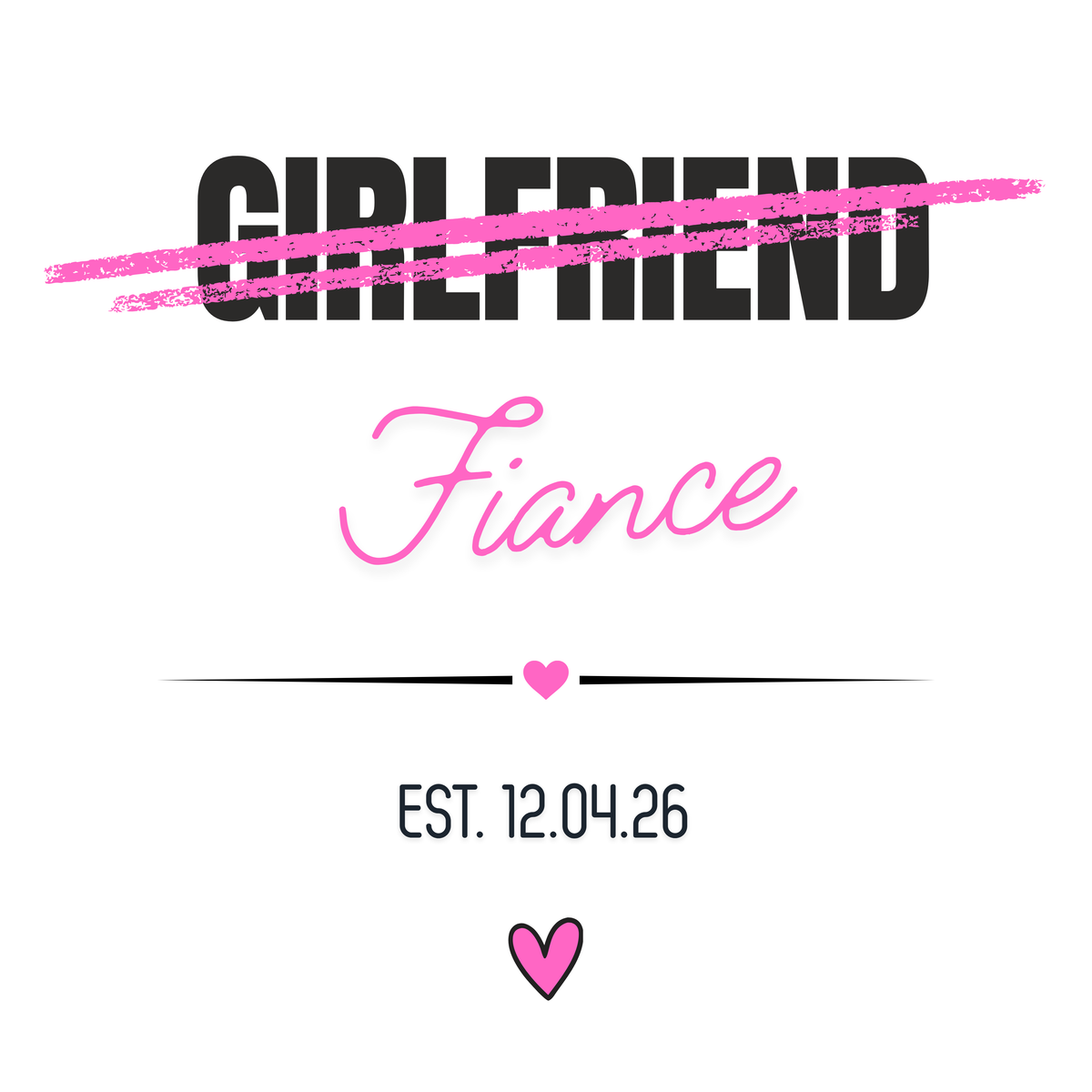 Girlfriend to Fiancée Engagement Mug – original flat artwork